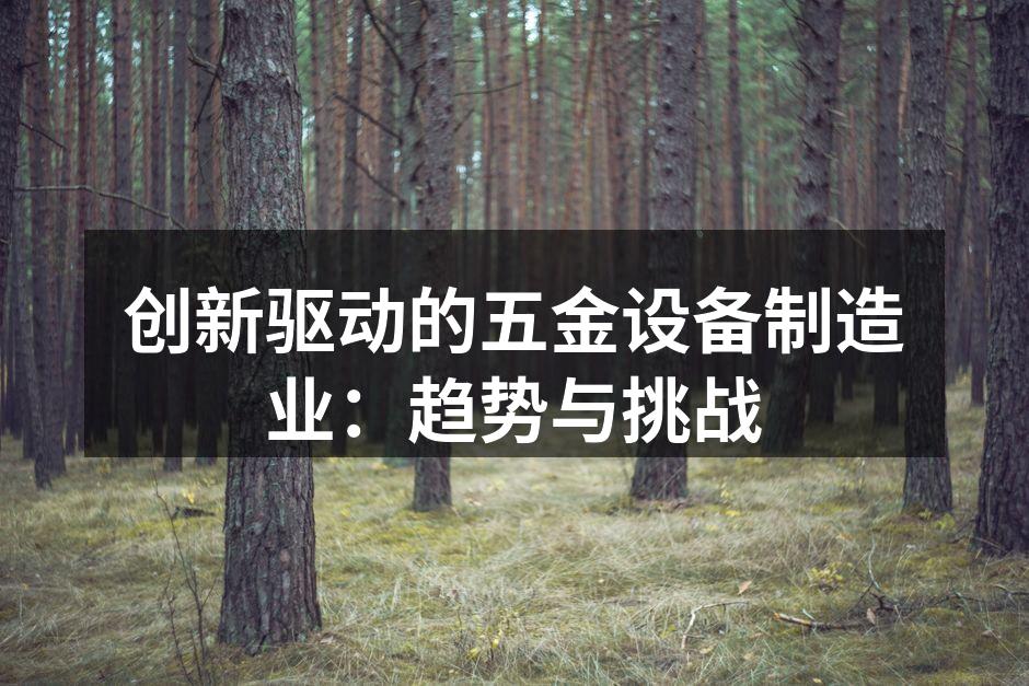 创新驱动的五金设备制造业：趋势与挑战