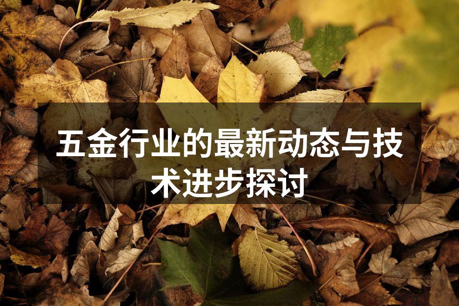 五金行业的最新动态与技术进步探讨